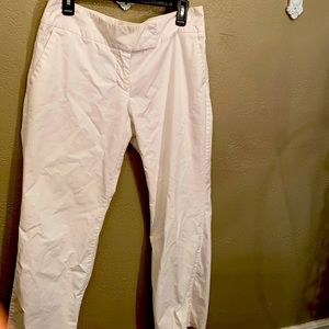 White stretch bootcut pants